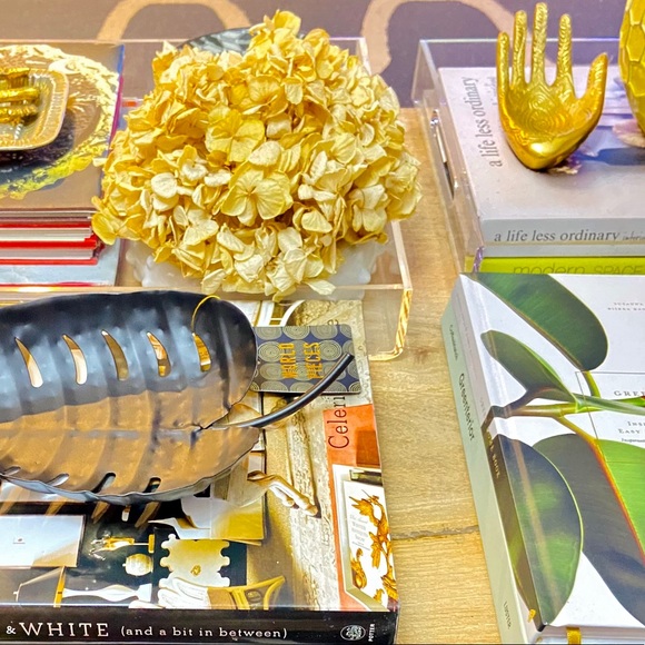 Monstera Black Metal Decorative Tray Catchall - Picture 3 of 15